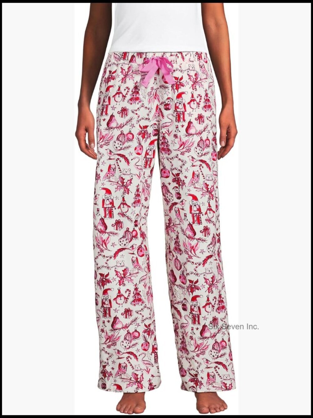 Women's Cozy Flannel Pajama Pants with Piping Details